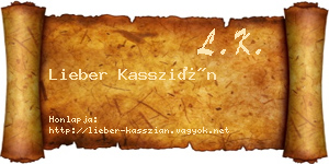 Lieber Kasszián névjegykártya